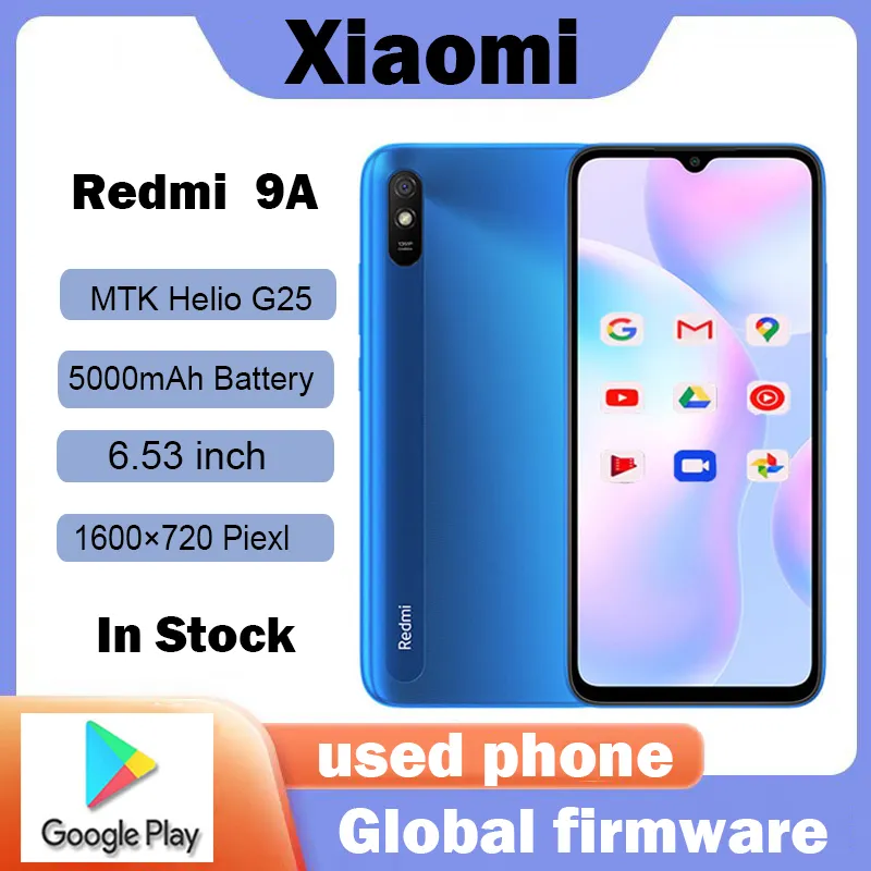 Global firmware Xiaomi Redmi 9A  Smartphone 64GB/128GB  5000mAh 6.53 inch MTK Helio G25 Octa Core 13MP Smart phone  Used phone - Imagen 1