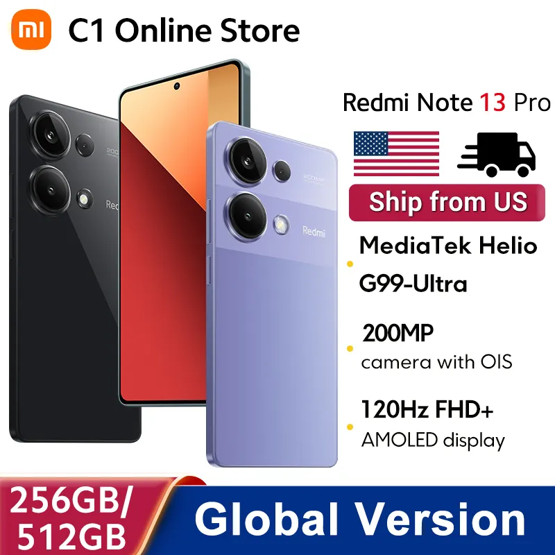 Redmi Note 13 Pro 4G Global Version Xiaomi 200MP OIS Camera 67W Turbo Charging 6.67" AMOLED display NFC MediaTek Helio G99 Ultra - Imagen 1