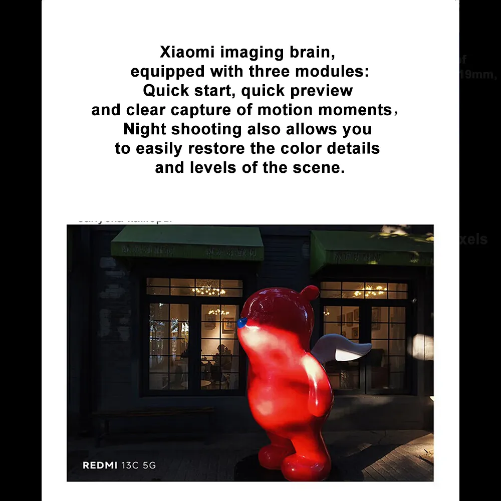 XIAOMI Redmi 13C 8GB/256GB NFC side fingerprint/facial recognition fashion smart music camera 5G mobile phone 50MP rear camera - Imagen 4