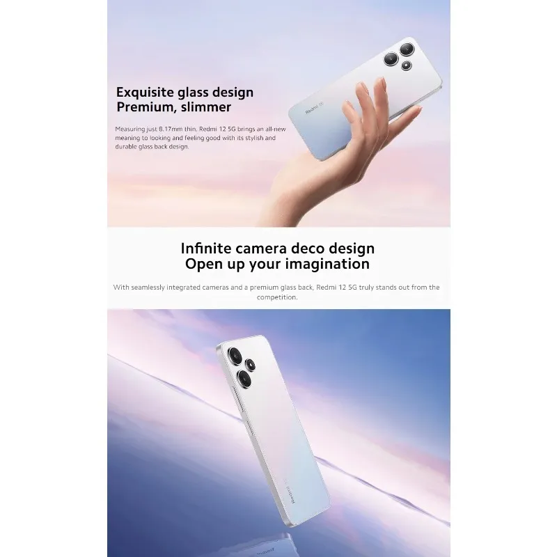 XIAOMI Redmi 12 5G (8GB+256GB) Ice Porcelain White, Snapdragon 4 Gen2, 90Hz Display。 - Imagen 5
