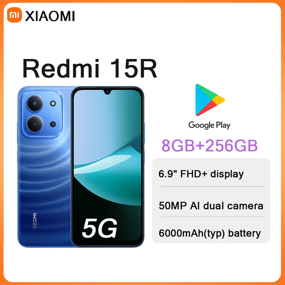 2026 New 5G Dual SIM Unlocked Phone Xiaomi Redmi 15R | 6.9 Inch 120Hz LCD, 6000mAh Big Battery, 33W Fast Charging - Imagen 2