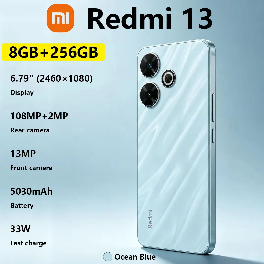 Xiaomi Redmi 13 Mobile Phone, 6.79-inch 90Hz Display, 108MP Dual Cameras, 5030mAh Long-lasting Battery, Global Smartphone - Imagen 1