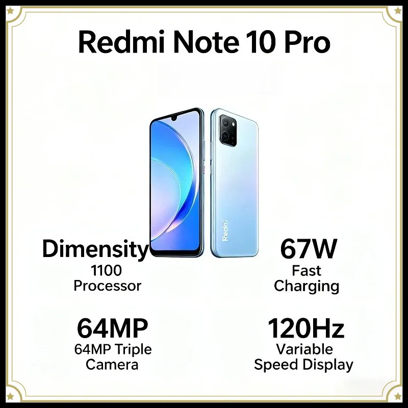 Xiaomi Redmi Note 10 Pro Smartphone 6.6" FHD+ 120Hz Display 64MP Triple Camera 67W Fast Charge 5000mAh Battery Global Version - Imagen 4