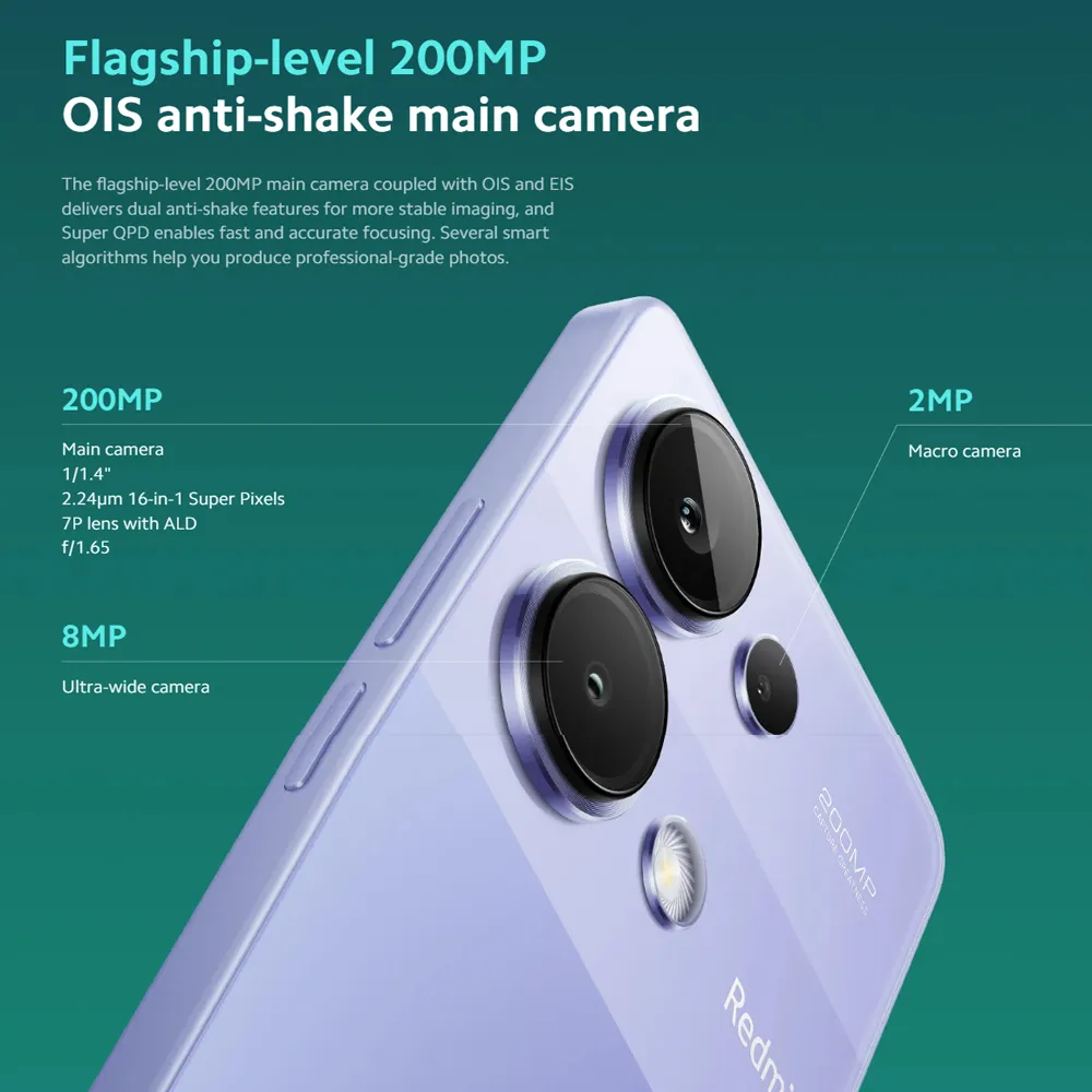 XIAOMI Redmi Note 13 pro 4G smart phone 2712×1220 resolution 8GB/256GB200 million pixels 16 million pixels selfie lens 5160mAh - Imagen 3