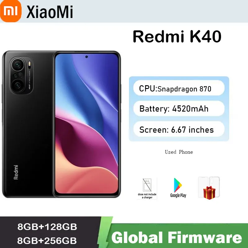 Global Firmware Xiaomi Redmi K40 5G Smartphone  20MP 4520mAh 6.67 Inch Qualcomm 650 Used Phone - Imagen 1