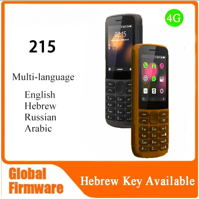 Finland Finland  215 4G 2024 Dual Sim Unlocked GSM 900/1800 Bluetooth Mobile Phone Russian Arabic Hebrew Keyboard used phone - Imagen 1