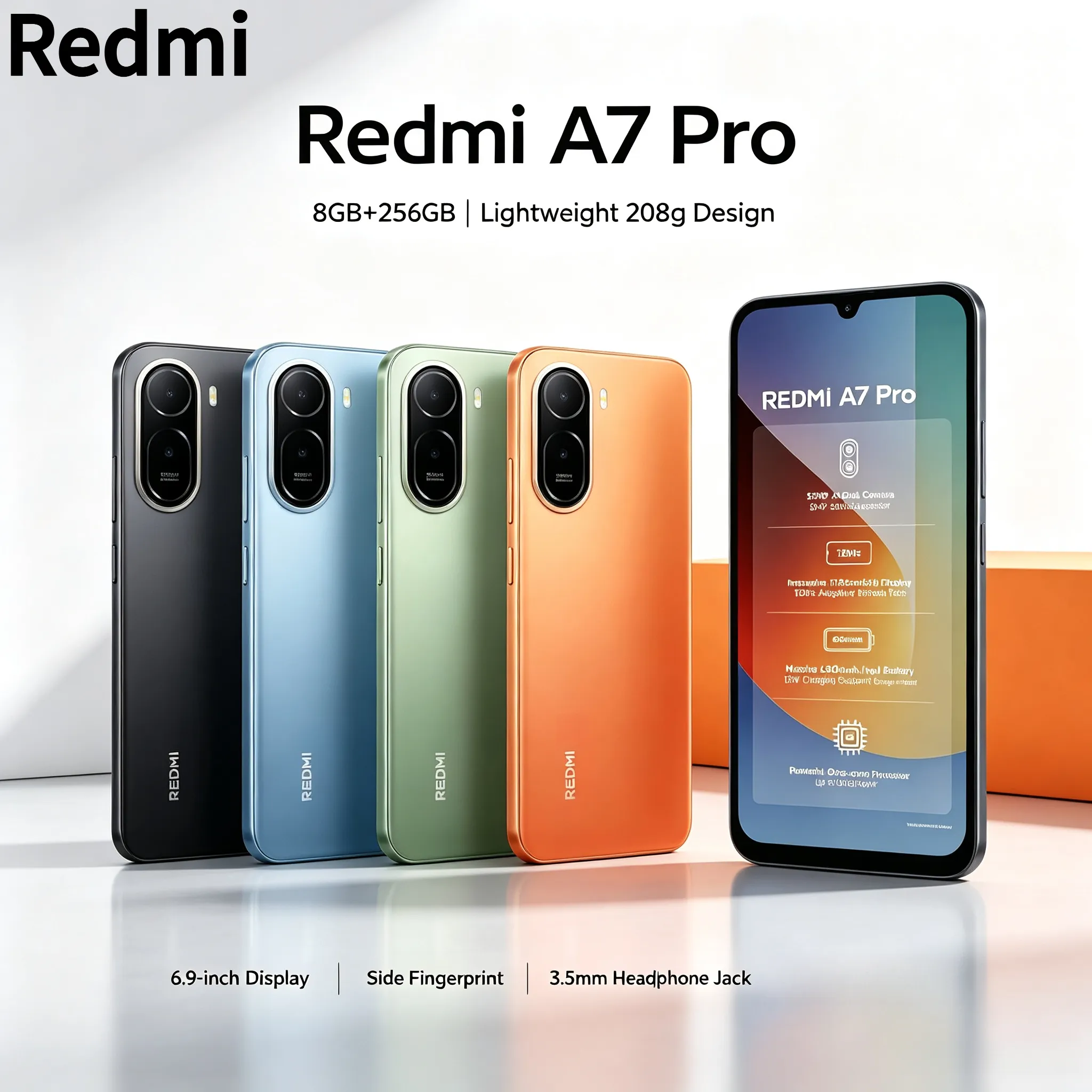 2026 New Xiaomi Redmi A7Pro 8 GB RAM 256 GB ROM 6.9' FHD+ Helio G85 Gaming Smartphone Dual 5G VoLTE 5000mAh Dual Rear Camera - Imagen 1