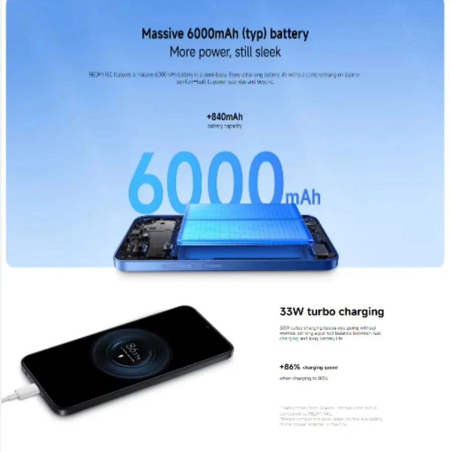 The Xiaomi Redmi 15C Global Edition smartphone features a 6.9-inch 120Hz display, an octa-core processor, a 6,000mAh battery - Imagen 6