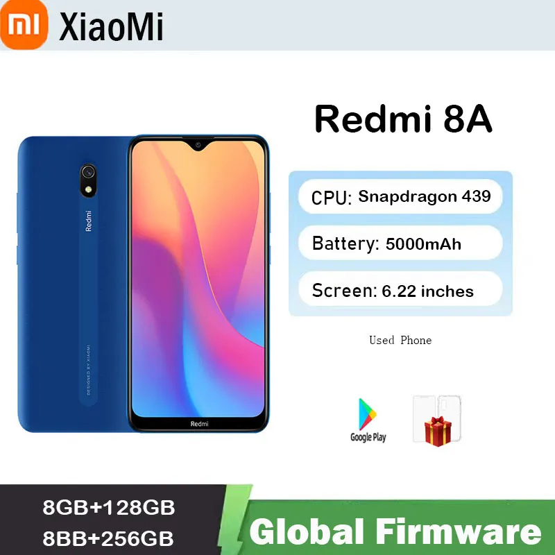 Global firmware Xiaomi Redmi 8A smartphone 4G 64G  5000mAh 6.22inch Snapdargon 439 12MP 18W  used phone - Imagen 1