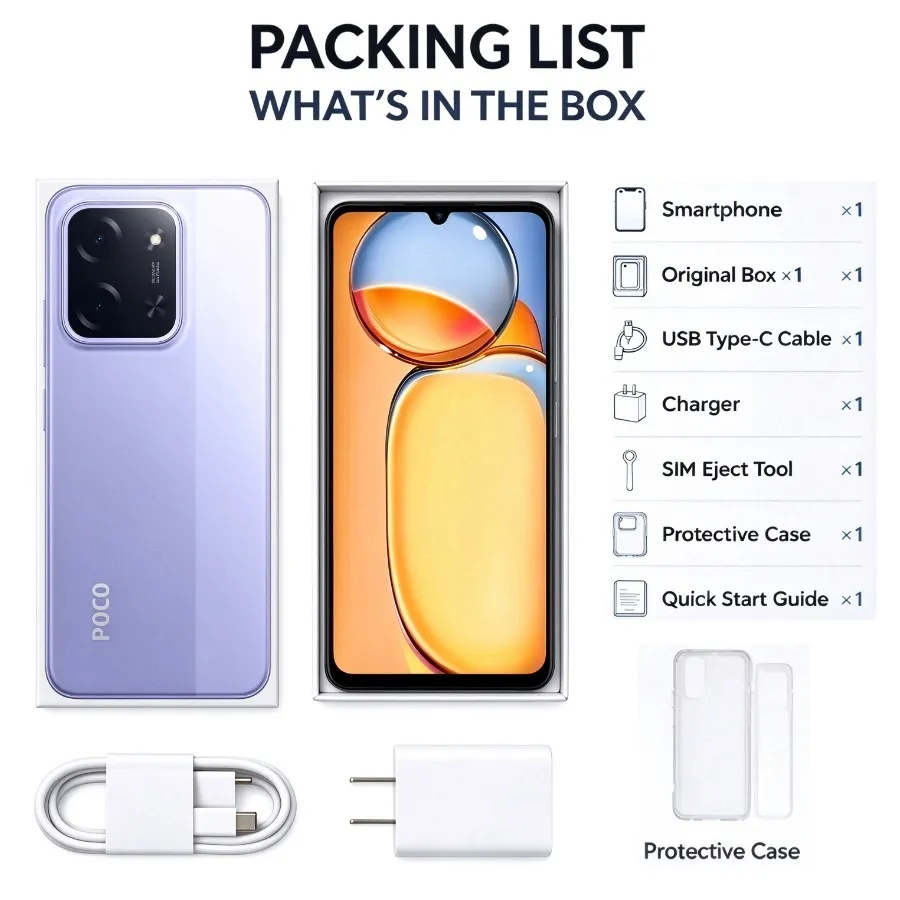2026 New POCO C85 Global Version Mobile Phone 6.9" 120Hz 6000mAh Long Battery 33W Charge 50MP Cam Helio G81-Ultra - Imagen 5