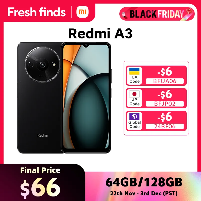 Global Version Xiaomi Redmi A3 Smartphone 64GB / 128GB ROM 6.71" Dot Drop display MediaTek Helio G36 5000mAh Battery 8MP Camera - Imagen 1