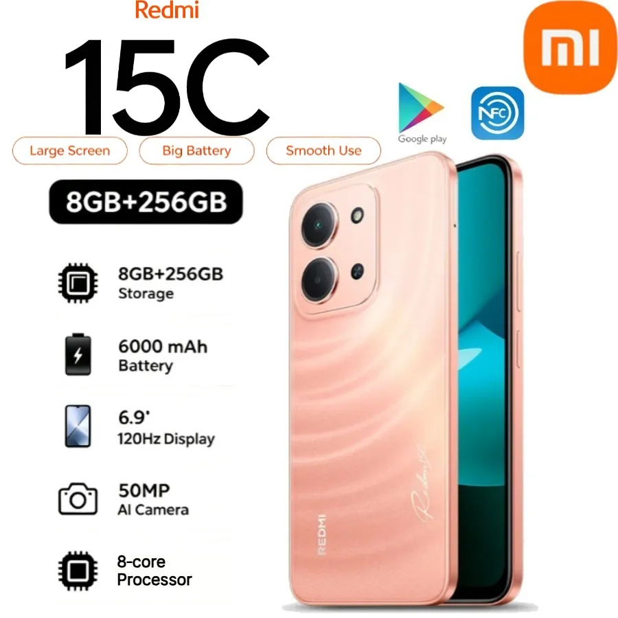 2026 New  Global Edition xiaomi Redmi 15C 5G 8+256GB Smartphone: - Imagen 1