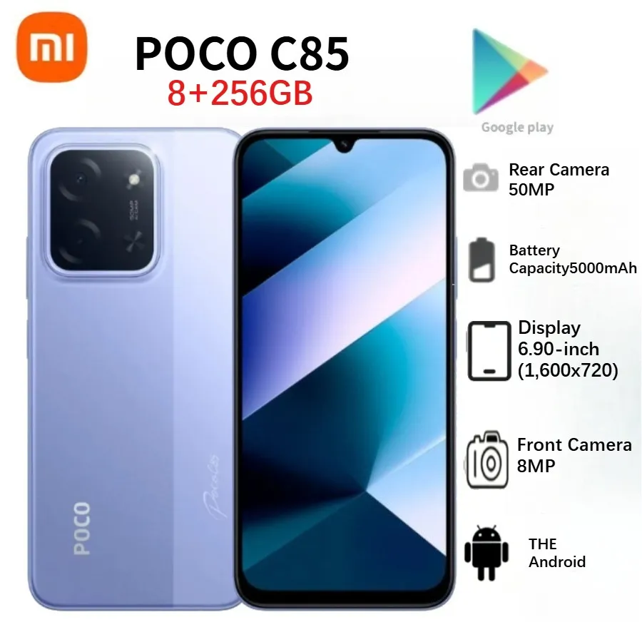 PPoco C85 Smartphone 6.5' HD+ Display 8GB RAM 256GB Storage Mediatek Helio G81 Chipset Dual 48MP Camera - Imagen 3