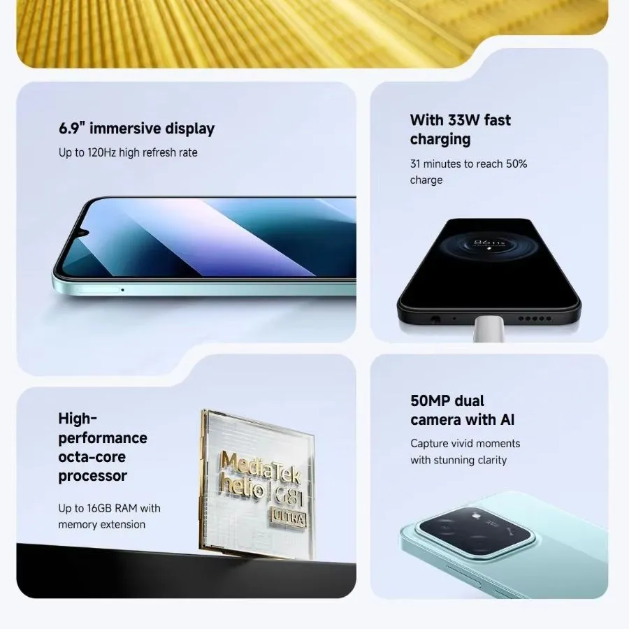 POCO C85 Smartphone: 6.9-inch 120Hz LCD, 50MP AI Camera, 6000mAh Battery, 33W Fast Charging, Helio G81 Ultra, 8GB+256GB - Imagen 5