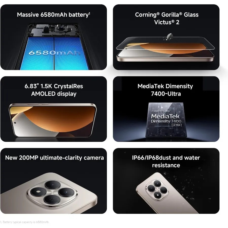 Redmi Note 15 Pro 5G Ai Compatible with Tmobile Mint Tello and Global (512GB + 8GB) NFC 6.83" 120Hz 200MP Pro AI Camera Model 2 - Imagen 4