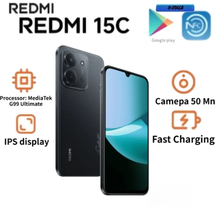 2026 New Redmi 15C Xiaomi Smartphone Global Version 6.9" 120Hz HD+ Helio G81 Ultra 6000mAh 33W Fast Charge 50MP Dual Camera IP64 - Imagen 3