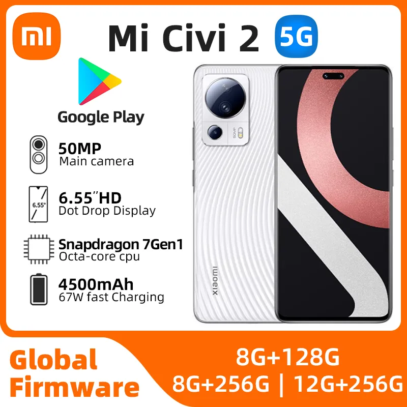 Xiaomi CIVI 2 Android 5G Unlocked 6.55 inch 8GB RAM 256GB ROM All Colours in Good Condition Original used phone - Imagen 1