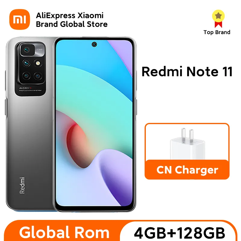 Global ROM Xiaomi Redmi Note 11 Cellphone 4GB+128GB Helio G88 Octa Core 90Hz AMOLED Display 5000mAh 18W CN Version - Imagen 1