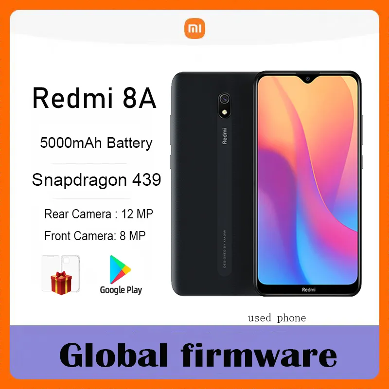 Global firmware  Xiaomi Redmi 8A smartphone 4G 64G 5000mAh 6.22inch Snapdargon 439 12MP 18W Facial recognition used phone - Imagen 1