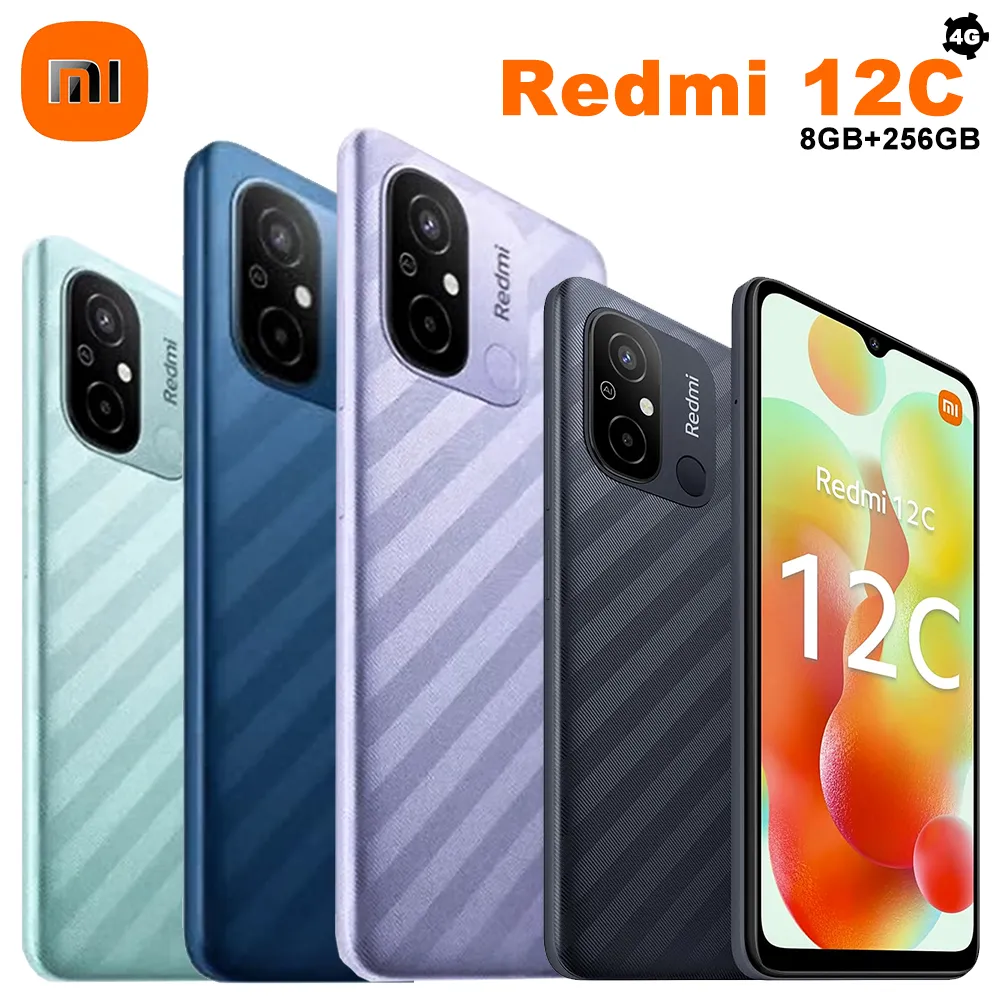 XIAOMI Redmi 12C 8GB+256GB back fingerprint/facial recognition fashion smart music camera 4G mobile phone 50MP pixel Android - Imagen 1