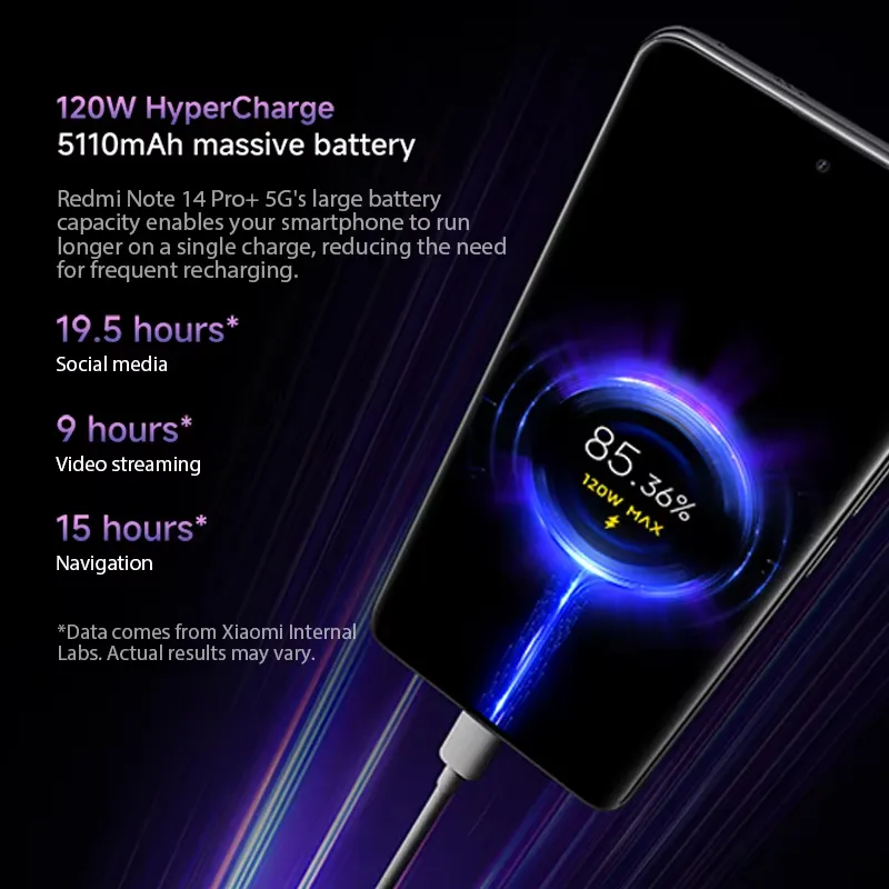 Global Version Xiaomi Redmi Note 14 Pro+ Plus 5G Smartphone Snapdragon® 7s Gen 3 120W HyperCharge AMOLED 200MP Camera NFC - Imagen 3