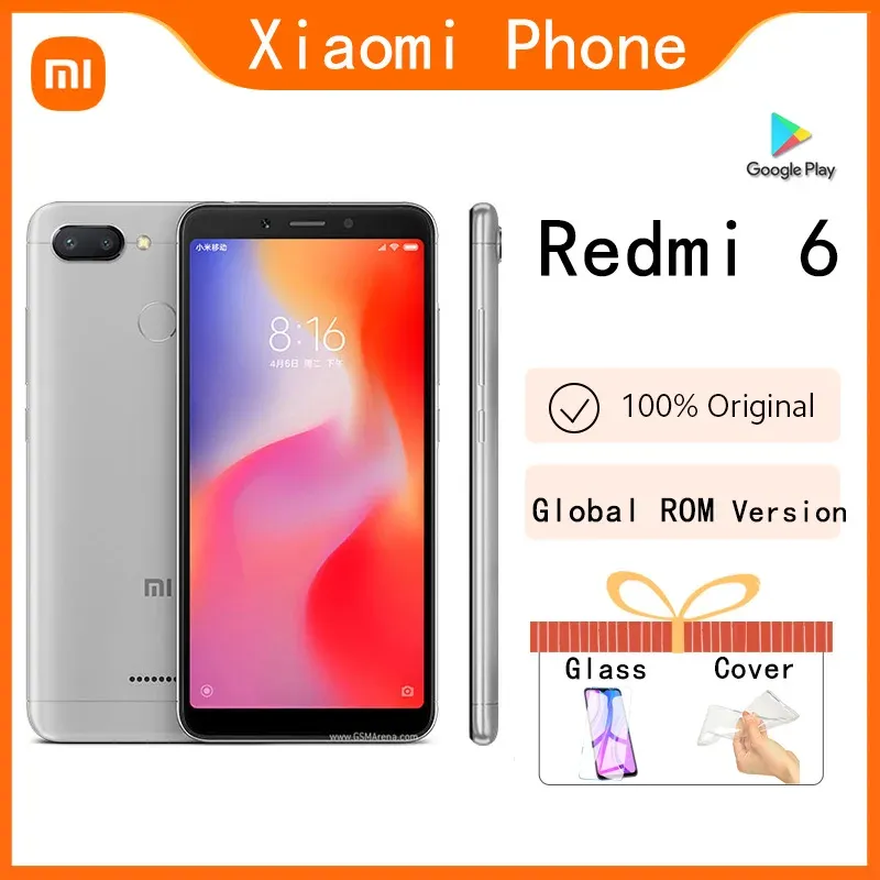 Original Xiaomi Redmi 6 4GB 64GB 13000mAh 6.6 inch celular googleplay Fingerprint Octa-core Global Rom 4G Smartphone - Imagen 2