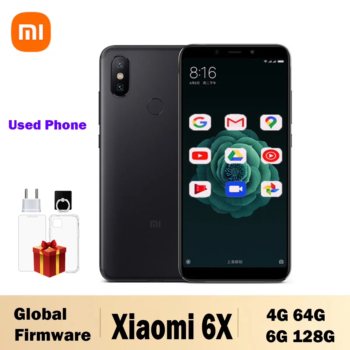 Global Versoin Xiaomi Mi 6X smartphone 20 million pixels celular googleplay Fingerprint Octa-core Global Rom 4G used phone - Imagen 1
