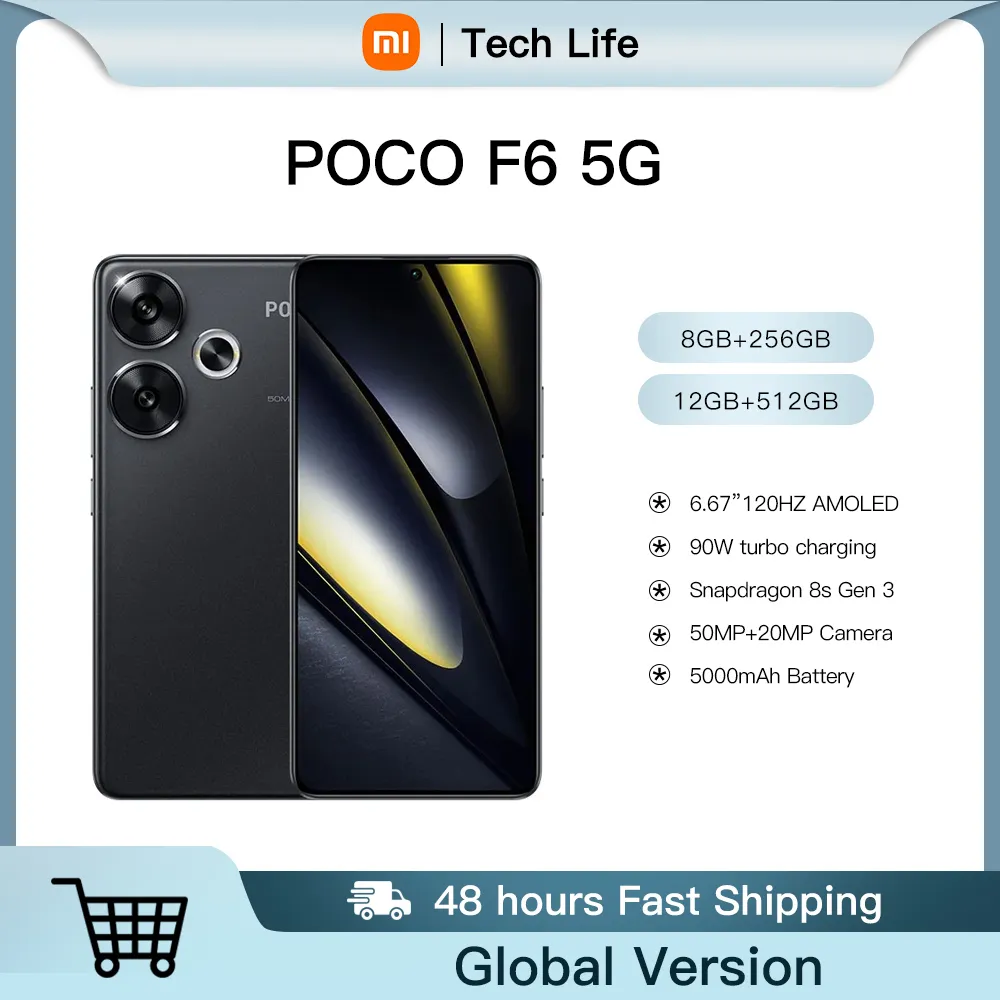 POCO F6 5G Global Version NFC Snapdragon 8s Gen 3 Cellphone 120Hz 1.5K AMOLED 50MP OIS Camera 90W Turbo Charging Xiaomi HyperOS - Imagen 1