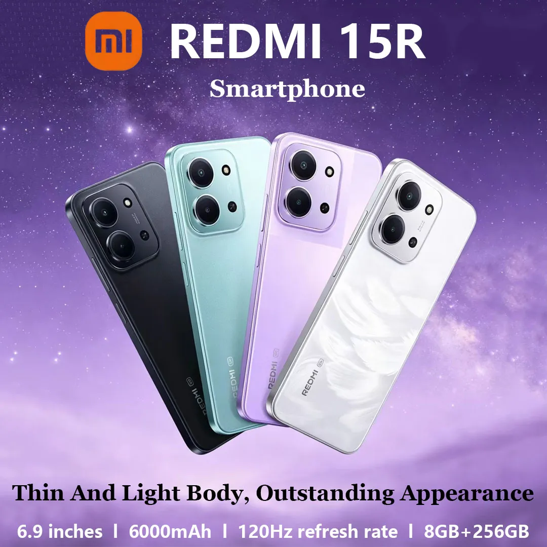 Xiaomi REDMI 15R Smartphone 6.9-Inch Display 6000mAh High Capacity Battery 8GB RAM 256GB Storage Large Screen Mobile Phone - Imagen 1