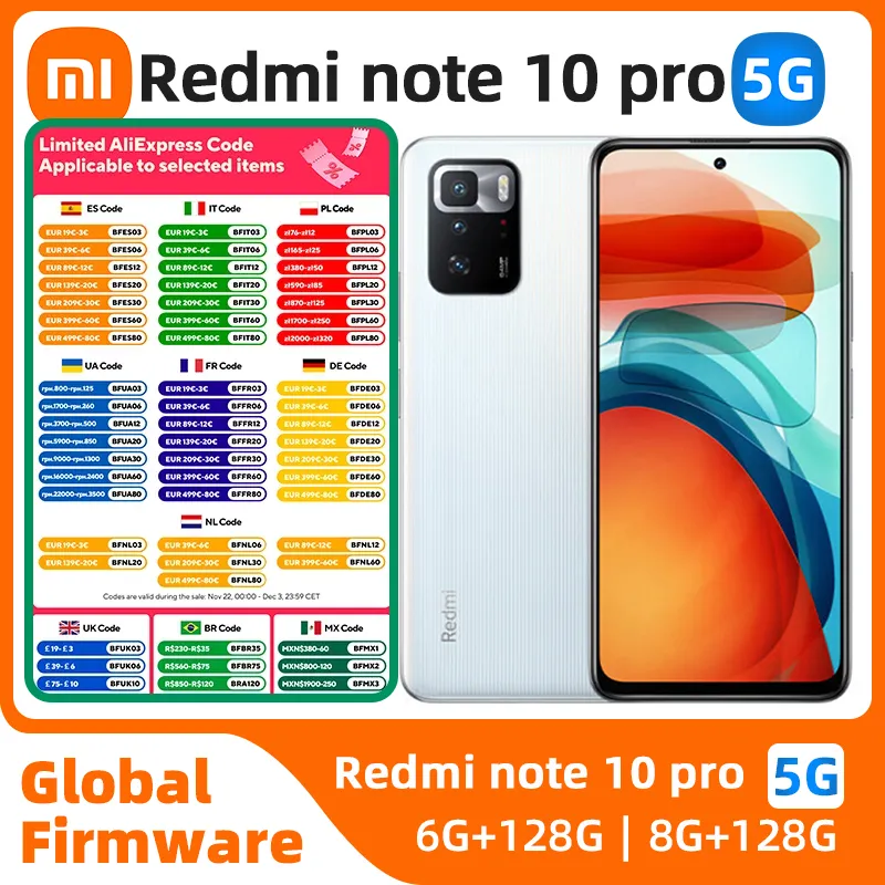 xiaomi redmi note10 pro Android 5G Unlocked 6.6 inch 8GB RAM 128GB ROM All Colours in Good Condition Original used phone - Imagen 1