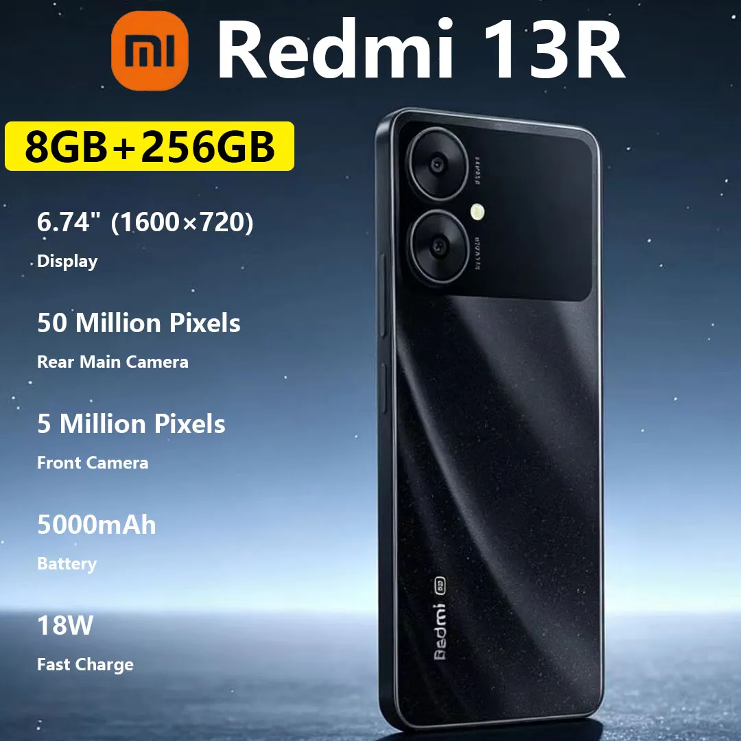 New Xiaomi Redmi 13R Smartphone 90Hz High Refresh Screen 5000mAh‌ Long-lasting Battery Elderly and Backup Mobile Phone - Imagen 1