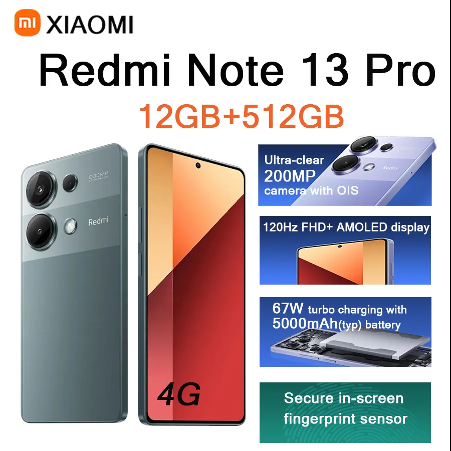 Xiaomi Redmi Note 13 Pro 5G Global ROM Smartphone 6.67" 120Hz AMOLED 200MP OIS Camera 67W Fast Charge 5000mAh NFC Smartphone - Imagen 2