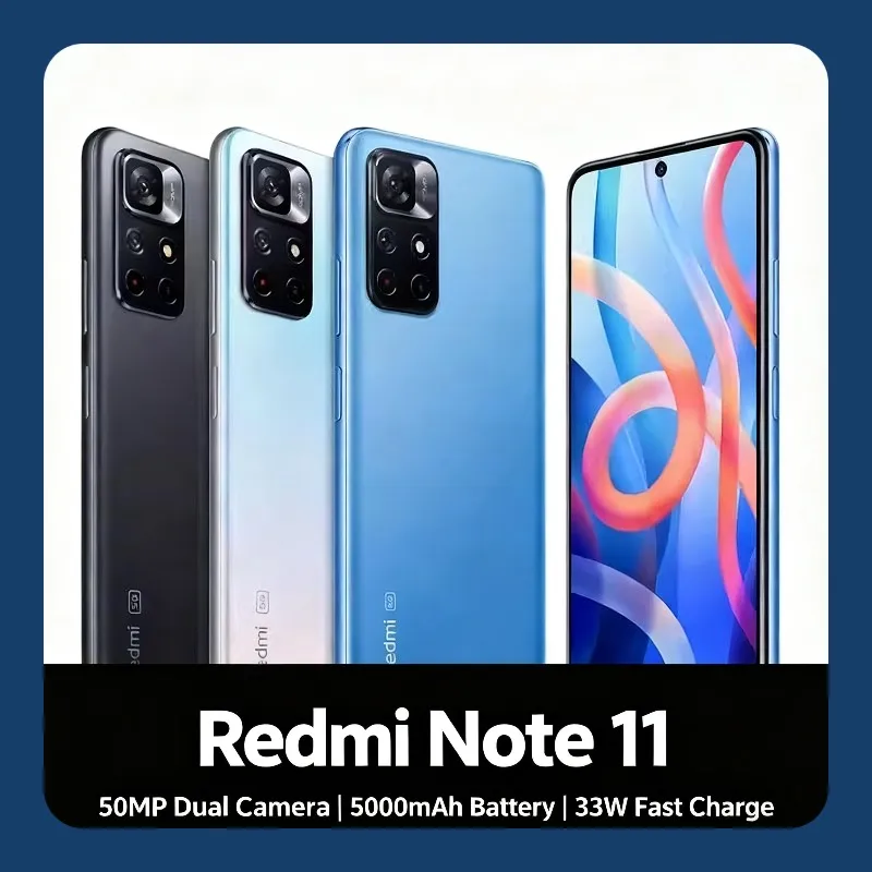 Xiaomi Redmi Note 11 5G Mobile Phone Side Fingerprint AI Face Unlock 5000mAh Large Battery Smartphone Mobile Phones Celulares - Imagen 1