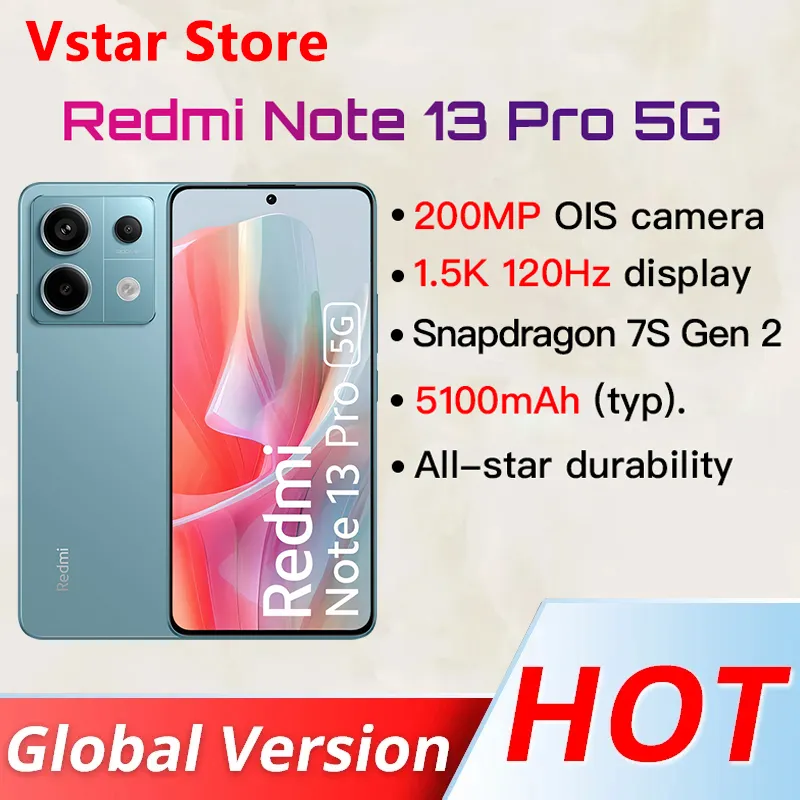 Global Version Xiaomi Redmi Note 13 Pro 5G Snapdragon 7s Gen 2 NFC 200MP Camera 6.67" 1.5K 120Hz AMOLED 5100mAh Battery - Imagen 1