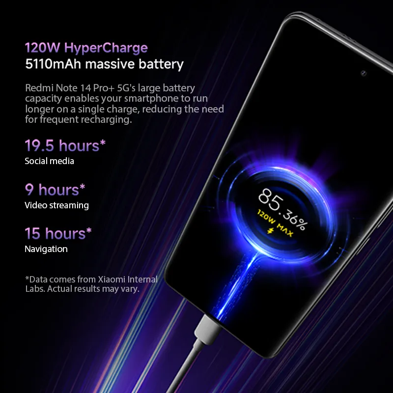 Global version Xiaomi Redmi Note 14 Pro+ 5G Smartphone Snapdragon® 7s Gen 3 120W HyperCharge 6.67 AMOLED display 200MP AI camera - Imagen 4