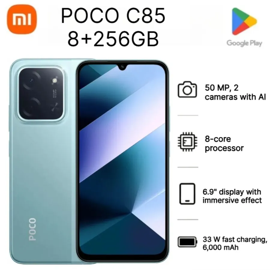 2026 New POCO C85 Global Version Unlocked Mobile Phone 6.9 Inch 120Hz Display 6000mAh Large Battery 33W Fast Charging Android - Imagen 3