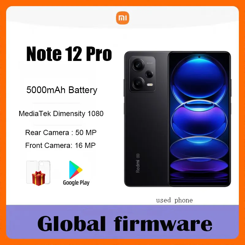 Global firmware 5G Xiaomi Redmi Note 12 Pro Smartphone  Camera MediaTek Dimensity 1080 16MP 2400×1080 used phone - Imagen 1