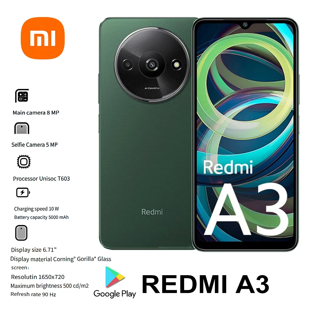 XIAOMI Redmi A3 4GB+128GB Original smart phone 6.71-inch water drop screen 5000mmAh side fingerprint recognition - Imagen 2
