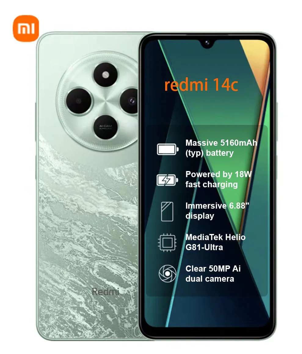 Xiaomi Redmi 14C 4G Global Version Immersion 6.88'' 120Hz Display 50MP AI Dual Camera Massive 5160mAh Battery 18W Fast Charging - Imagen 2