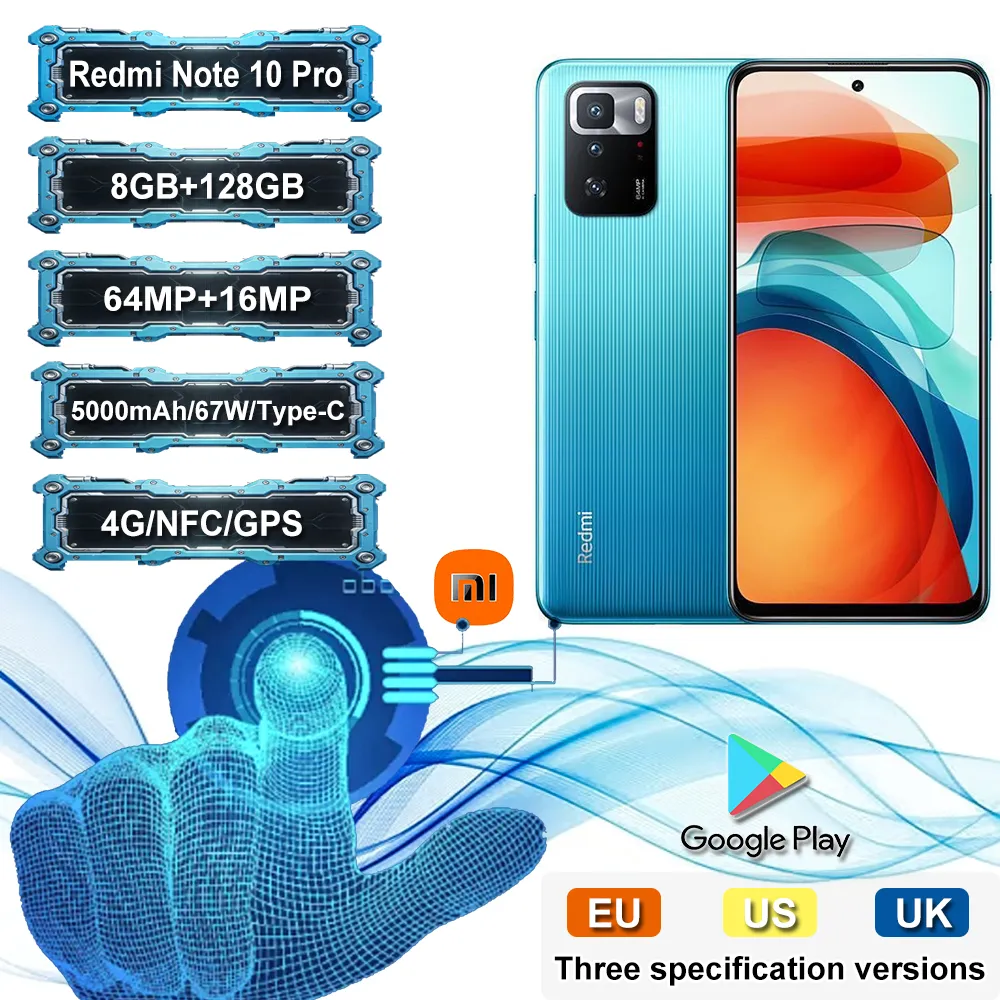 [EU/US/UK specifications]XIAOMI Redmi Note 10 pro 2400x1080 resolution 8GB +128GB fashion smart phone NFC - Imagen 1