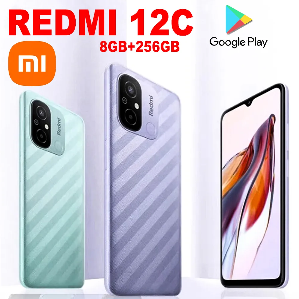 XIAOMI Redmi 12C fashion smartphone 8GB+256GB/5000mah battery capacity/back fingerprint/facial recognition/support GPS - Imagen 1