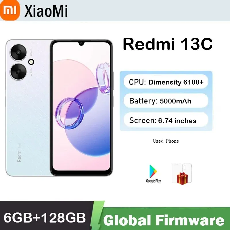 Global firmware 5000mAh Xiaomi Redmi 13C 5G  smartphone Dimensity 6100+ 6.74" ultra-large Display 50MP+5MP AI Camera  used phone - Imagen 1
