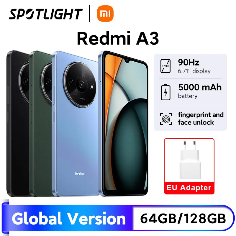 Global Version Xiaomi Redmi A3 Smartphone 64GB / 128GB ROM 6.71" Dot Drop display MediaTek Helio G36 5000mAh Battery 8MP Camera - Imagen 6