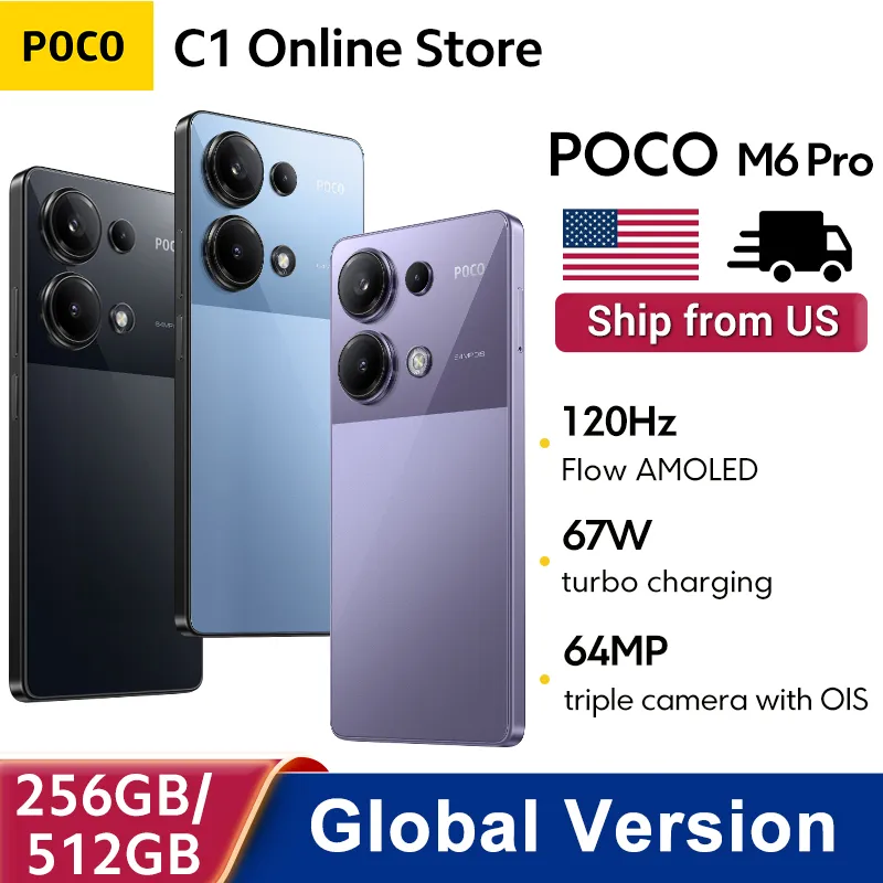 POCO M6 Pro Smartphone Global Version MTK Helio G99 Ultra 64MP Camera 5000mAh battery 120Hz AMOLED Display 67W turbo charging - Imagen 1