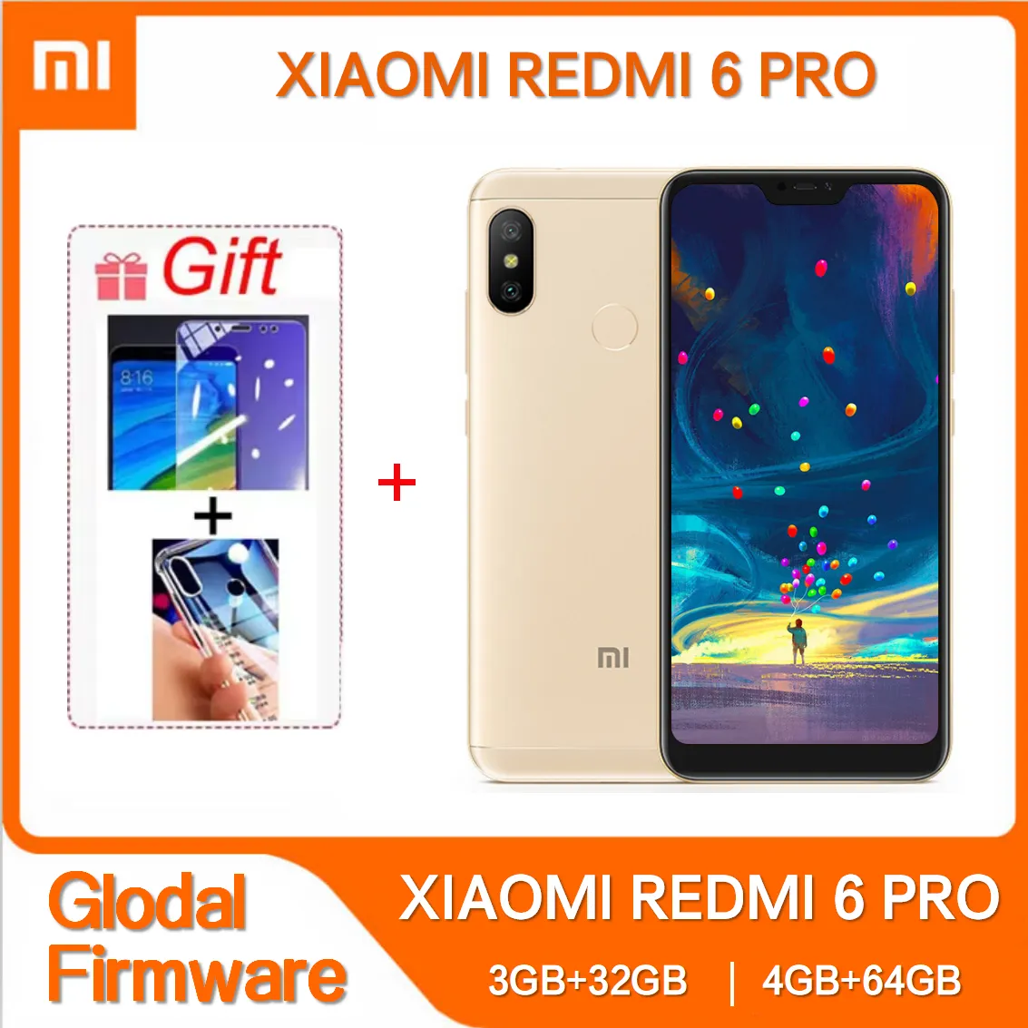 Original Xiaomi Redmi 6 Pro 4GB 64GB Smartphone 4000 mAh Snapdragon 625 Pixels Batterry Dual SIM Android Global Rom 4G Cellphone - Imagen 1