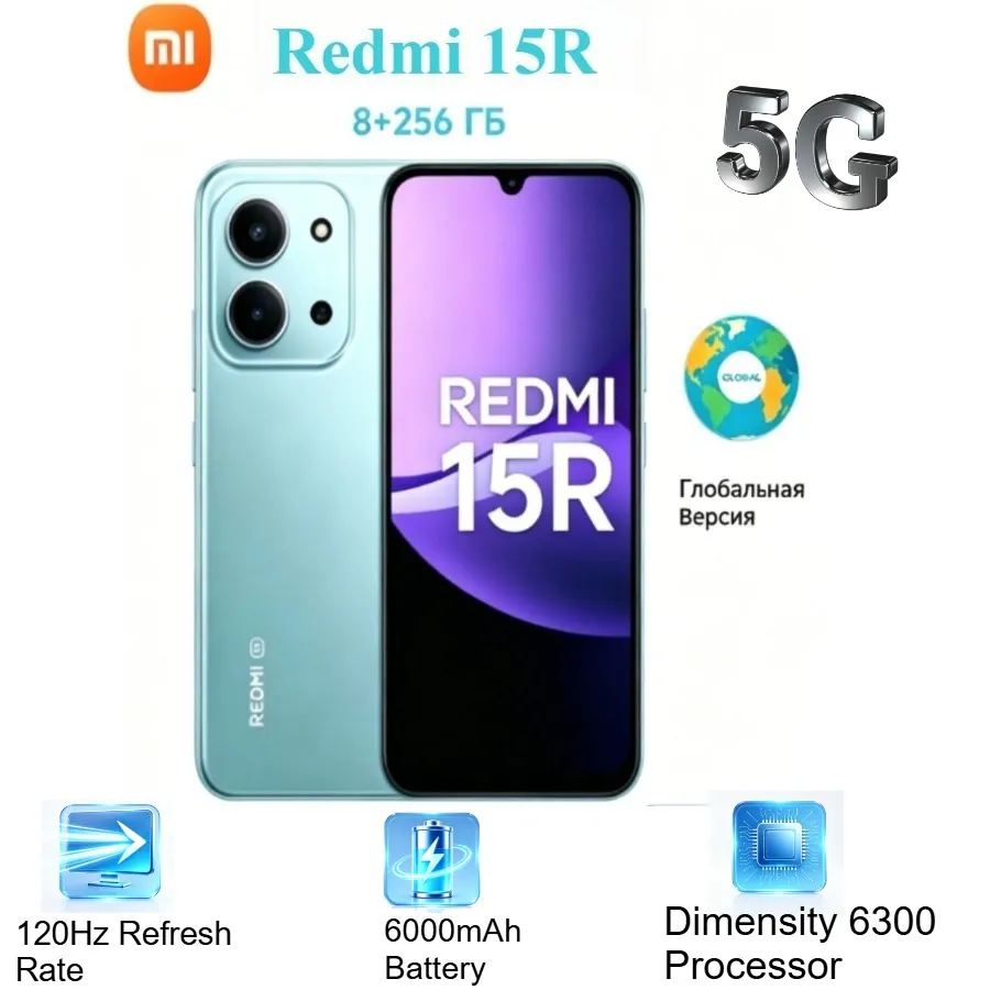 2026 latest global version of Xiaomi Redmi 15R 5G8GB+256GB large capacity 6000mah long battery life Android smartphone - Imagen 3