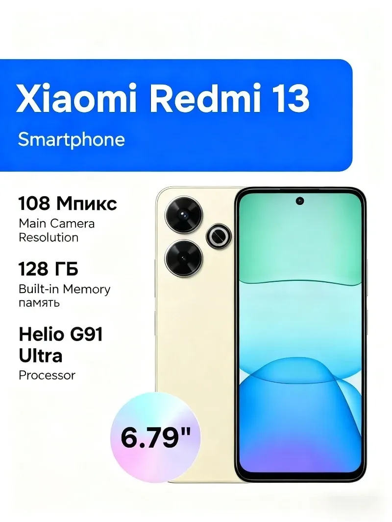 Redmi 13 5G Smartphone 6.79inch FHD+ 120Hz Display 108MP Camera 5030mAh 33W Fast Charging Smartphone Mobile Phones - Imagen 1