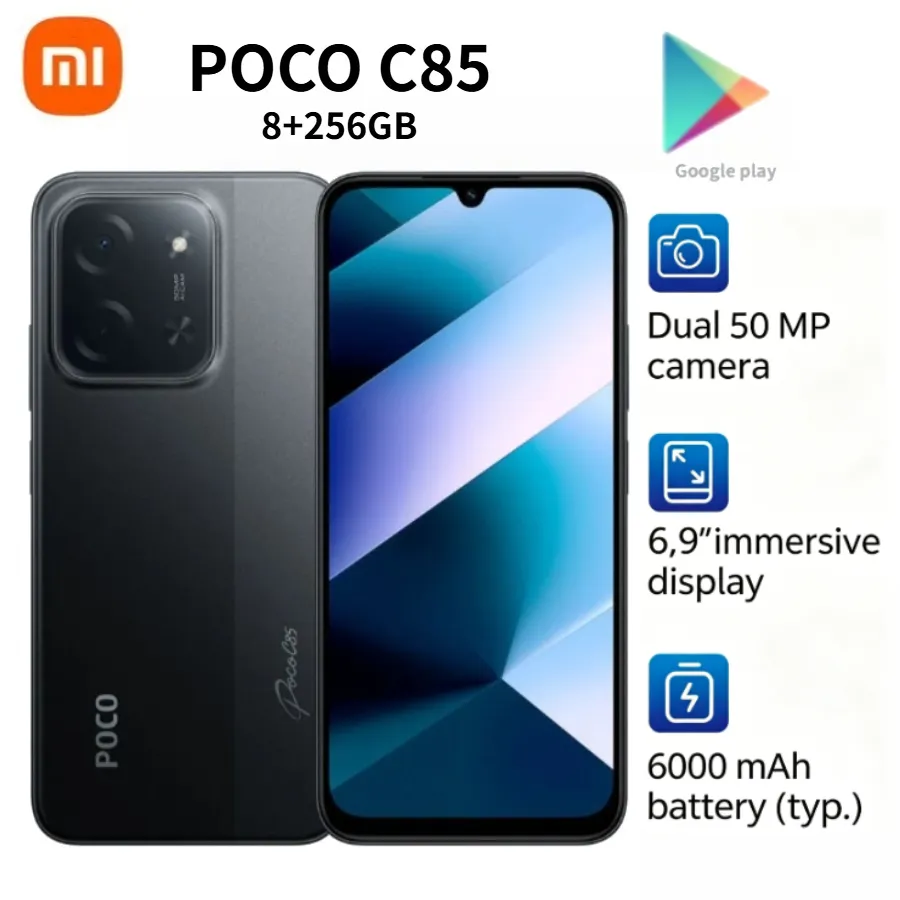 POCO C85 Global edition smartphone 8GB+256GB ROM 6.9-inch large HD display 5000mah long-lasting battery 2026 latest model - Imagen 1