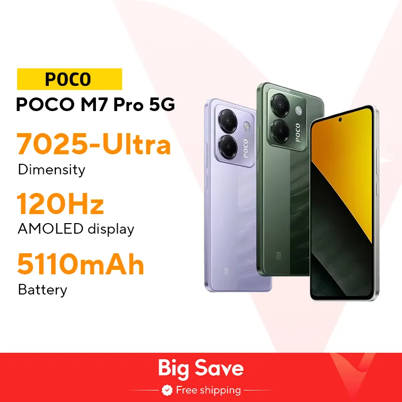 【World Premiere】POCO M7 Pro 5G Global Version Dimensity 7025-Ultra 120Hz FHD+ Eye-care AMOLED Display 50MP camera with OIS NFC - Imagen 1