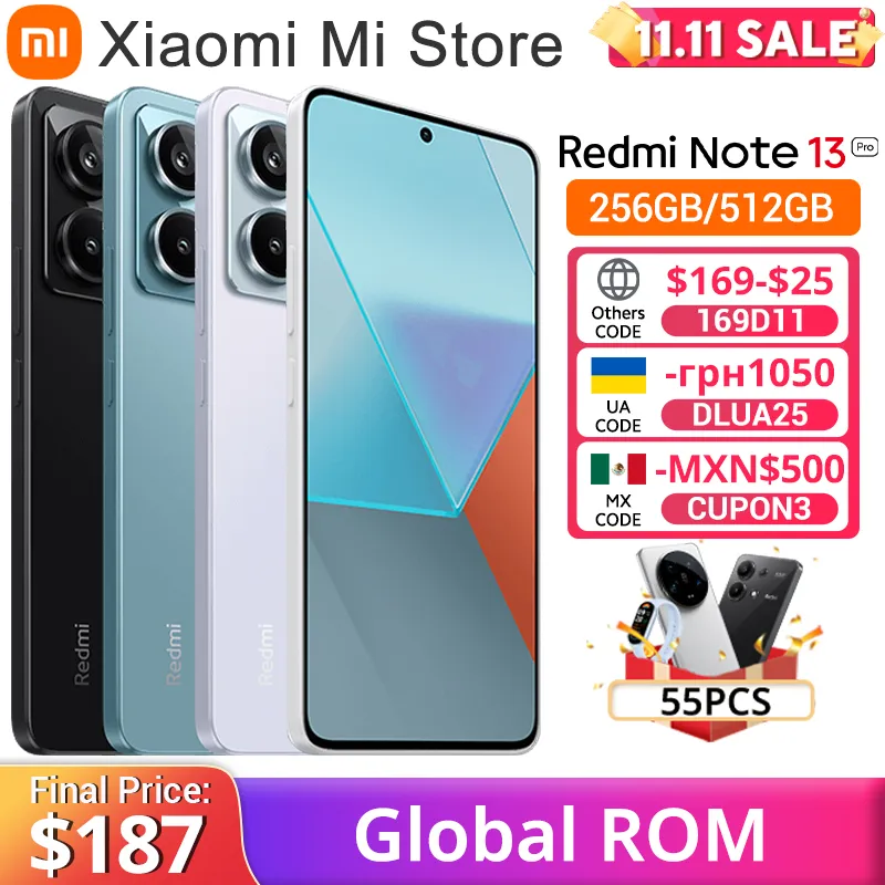 Global ROM Xiaomi Redmi Note 13 Pro 5G Smartphone 8GB 256GB Snapdragon 7s Gen 2 120Hz Screen 5100mAh 67W Fast Charging Cellphone - Imagen 1